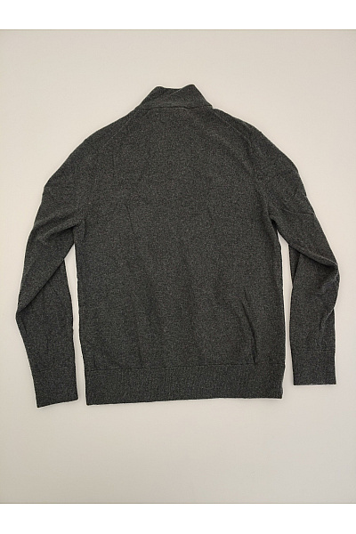 Šedý vlněný pánský svetr na zip se stojáčkem Velikost M | Unimoda | obrázek 8