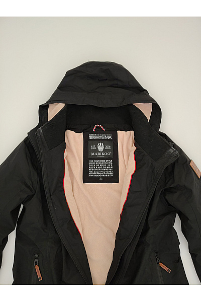 MARIKOO Dámská černá sportovní bunda s kapucí na zip Velikost XL | MARIKOO | obrázek 3