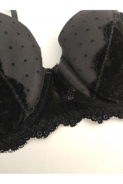 JUST FOR VICTORIA Černá krajková kosticová push up podprsenka Velikost EU 85B | JUST FOR VICTORIA | obrázek 4