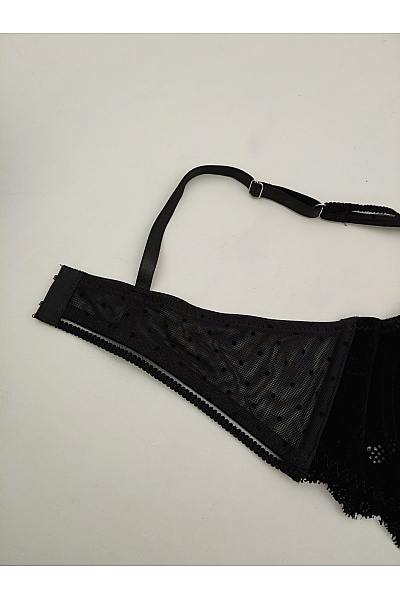 JUST FOR VICTORIA Černá krajková kosticová push up podprsenka Velikost EU 85B | JUST FOR VICTORIA | obrázek 8