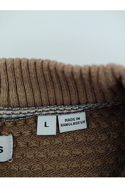 JACK & JONES Chlapecký bavlněný svetr hnědý strukturovaný smart casual Velikost L | JACK & JONES | obrázek 6