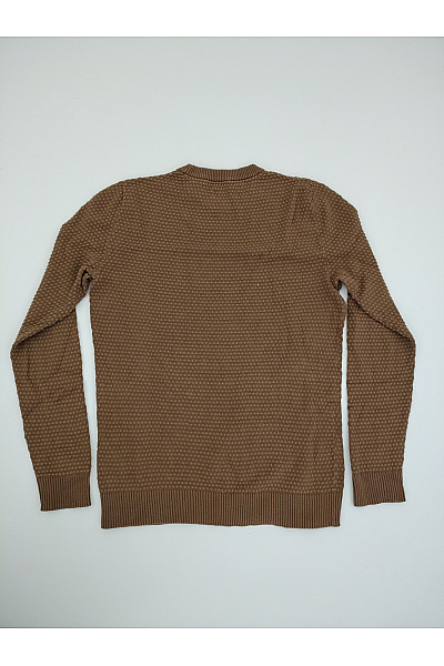 JACK & JONES Chlapecký bavlněný svetr hnědý strukturovaný smart casual Velikost L | JACK & JONES | obrázek 7
