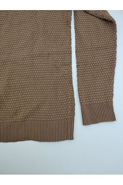 JACK & JONES Chlapecký bavlněný svetr hnědý strukturovaný smart casual Velikost L | JACK & JONES | obrázek 9