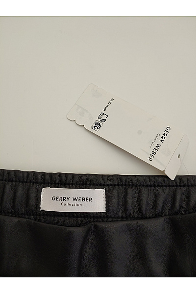 GERRY WEBER Černé koženkové kalhoty s vysokým pasem Vel. DE 48 | GERRY WEBER | obrázek 5