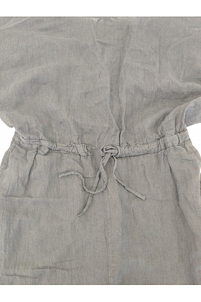 Černý lněný overal s krátkým rukávem a širokými nohavicemi Vel. XL/XXL | Unimoda | obrázek 6
