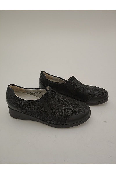 Waldläufer Černé dámské nazouvací polobotky slip-on s texturovaným povrchem Velikost EU 6.5 | waldläufer | obrázek 2