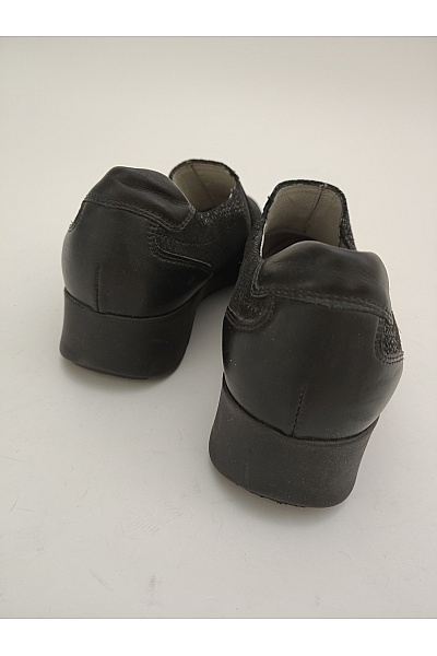 Waldläufer Černé dámské nazouvací polobotky slip-on s texturovaným povrchem Velikost EU 6.5 | waldläufer | obrázek 4