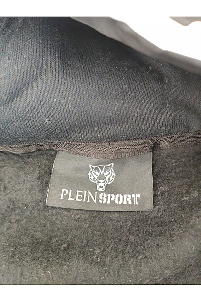 PLEIN SPORT Černá bavlněná pánská mikina na zip s kapucí a potiskem Vel. L | PLEIN SPORT | obrázek 6