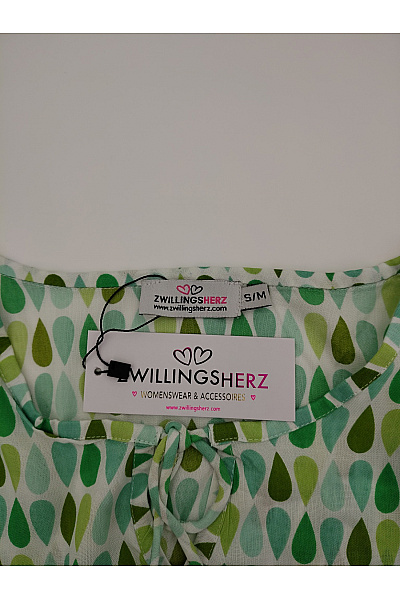 Zwillingsherz Zelená halenka s dlouhým rukávem potiskem boho Vel. S/M | Zwillingsherz | obrázek 6