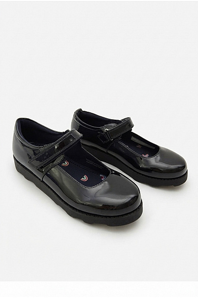 Next Dívčí černé Lakované Polobotky Mary Jane Na Platformě Velikost UK 2