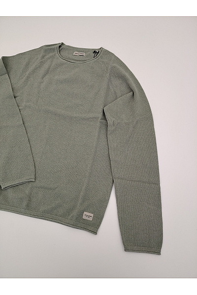 JACK & JONES Pánský khaki pletený bavlněný pulovr basic Vel. EU S | JACK & JONES | obrázek 3
