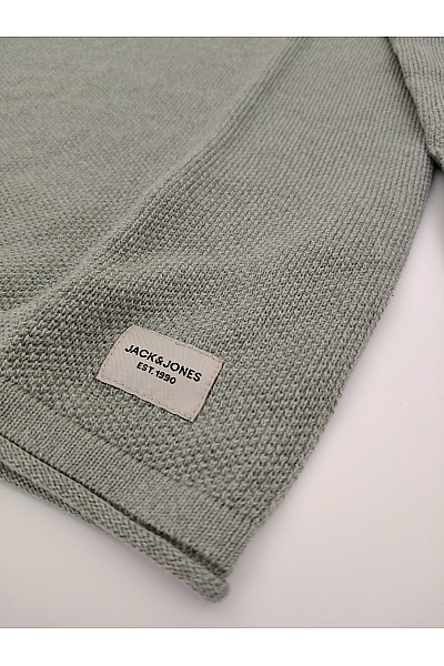 JACK & JONES Pánský khaki pletený bavlněný pulovr basic Vel. EU S | JACK & JONES | obrázek 4