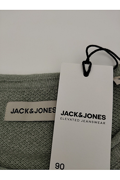 JACK & JONES Pánský khaki pletený bavlněný pulovr basic Vel. EU S | JACK & JONES | obrázek 5