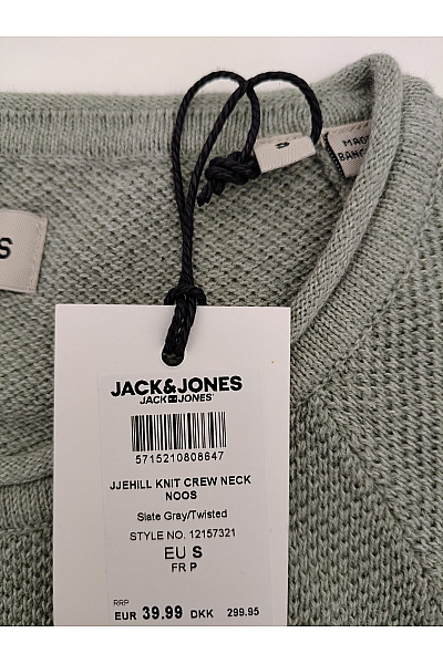 JACK & JONES Pánský khaki pletený bavlněný pulovr basic Vel. EU S | JACK & JONES | obrázek 6