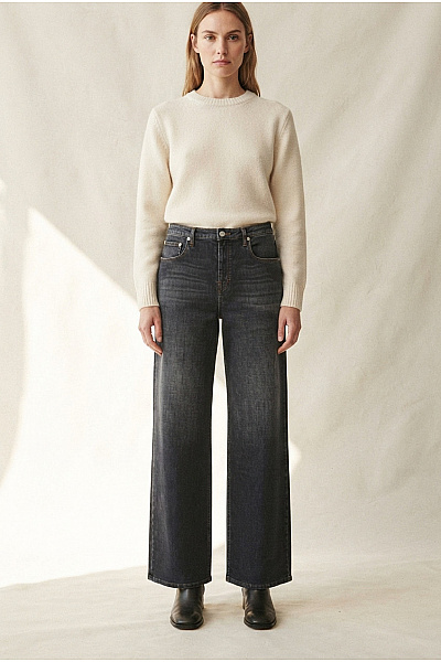 Cream Dámské Modré široké Džíny Wide Leg Velikost W 42 L OL