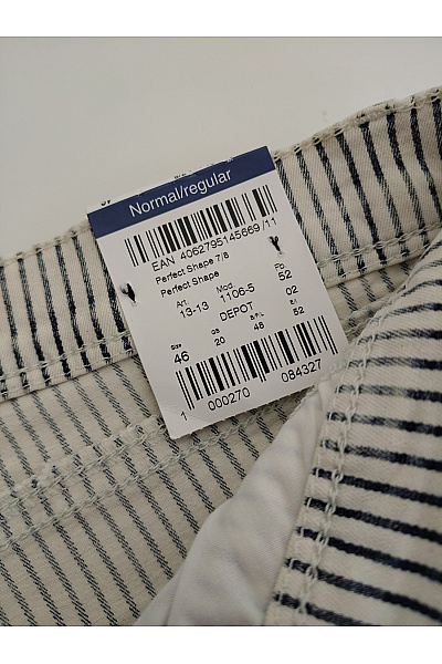 TONI Bavlněné pruhované kalhoty s kapsami Velikost DE 46 | TONI | obrázek 5