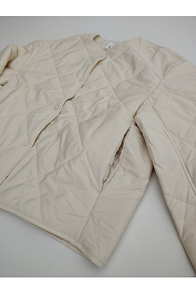 MANGO Béžová prošívaná přechodová bunda oversize Velikost EU M | MANGO | obrázek 4