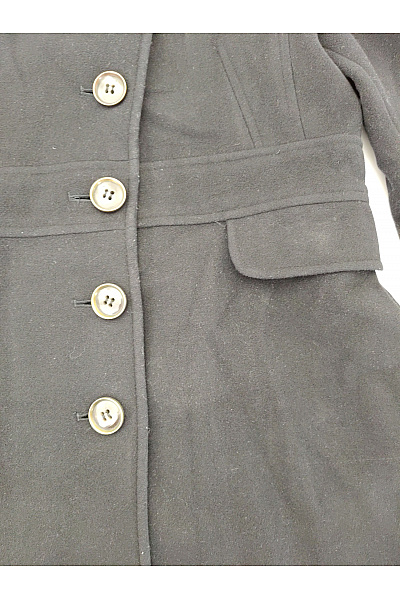 Mexx Černý vlněný vypasovaný elegantní kabát Vel. UK 14 | Mexx | obrázek 3