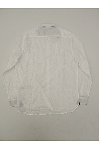 New zealand auckland Bílá lněná pánská košile s dlouhým rukávem regular fit Vel. 3XL | new zealand auckland | obrázek 8