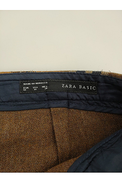 Basic Hnědá kostkovaná zavinovací mini sukně s kraťasy Velikost EU M | basic | obrázek 7
