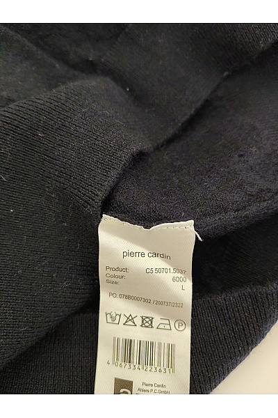 PIERRE CARDIN Černý merino svetr s výstřihem do V Vel. L | PIERRE CARDIN | obrázek 7