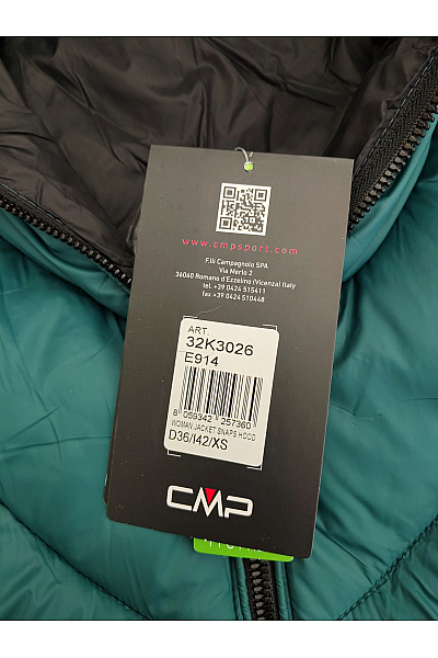 CMP Zelená prošívaná zimní bunda s kapucí Vel. EU D36/I42/XS | CMP | obrázek 7