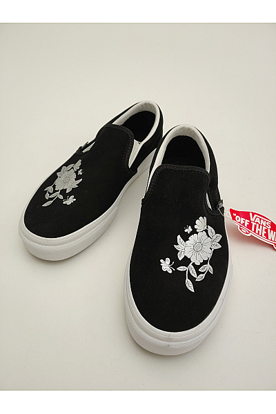 Vans tenisky Classic Slip-On (Floral Embroidery) Černobílé Vel. 39 | Vans | obrázek 3