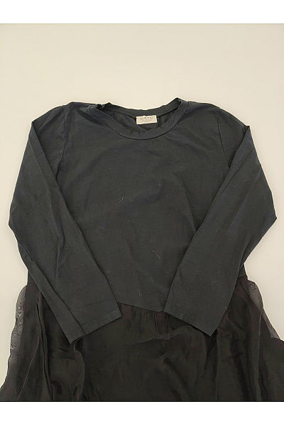 Černé vrstvené šaty s dlouhým rukávem Vel. L | Unimoda | obrázek 3