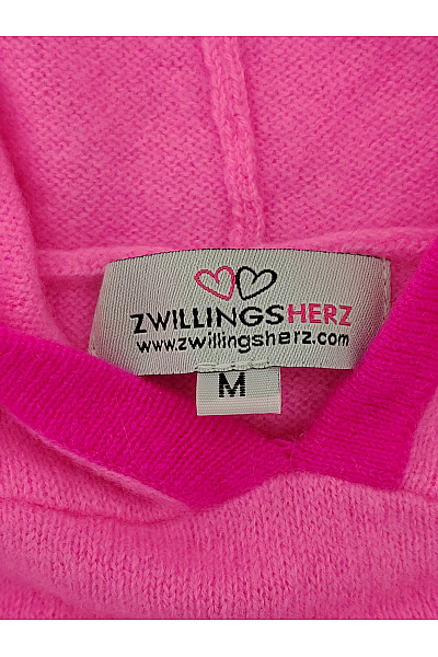 Zwillingsherz Dámský růžový kašmírový pulovr s kapucí Velikost M | Zwillingsherz | obrázek 6