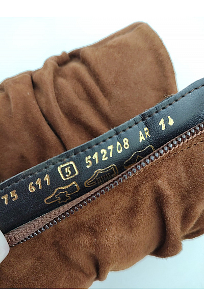 GABOR Hnědé semišové kozačky na podpatku zip podzimní elegantní Vel. 5 | GABOR | obrázek 8