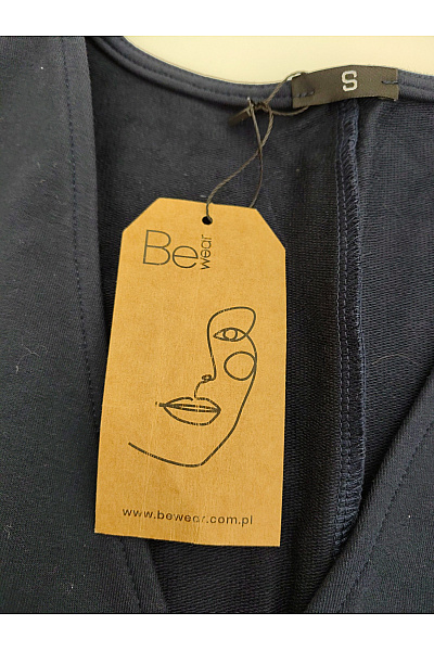 Be wear Černé bavlněné zavinovací midi šaty s dlouhým rukávem a páskem Velikost S | Be wear | obrázek 5