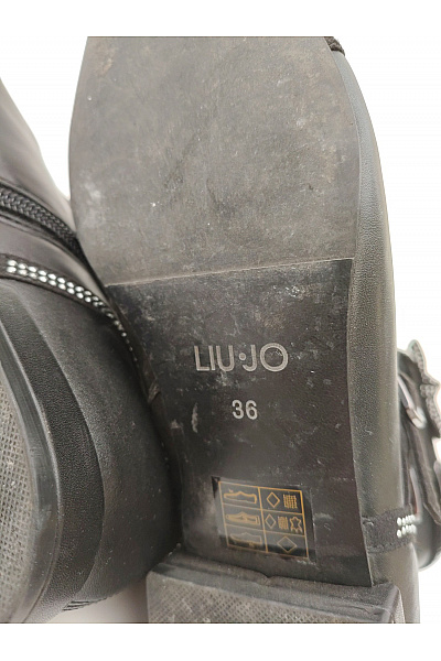 LIU JO Černé kotníkové polokozačky s kamínky a přezkou Velikost EU 36 | LIU JO | obrázek 12