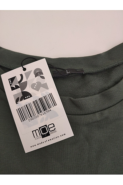 MOE Dámské khaki bavlněné midi šaty bez rukávů jednoduché volné Vel. L | MOE | obrázek 6