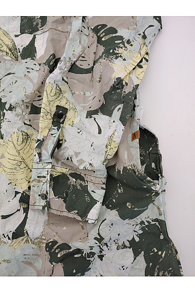 Camel active Khaki košilové šaty s dlouhým rukávem a listovým vzorem Vel. EU L | camel active | obrázek 4