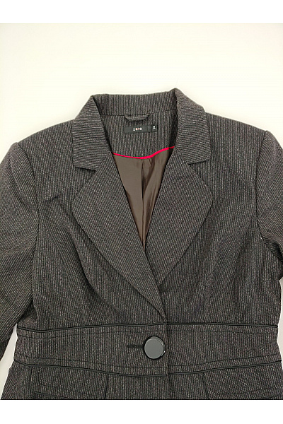ZERO Hnědé elegantní business sako s jedním knoflíkem vypasované Vel. EU 38 | ZERO | obrázek 3