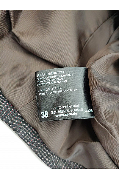 ZERO Hnědé elegantní business sako s jedním knoflíkem vypasované Vel. EU 38 | ZERO | obrázek 5