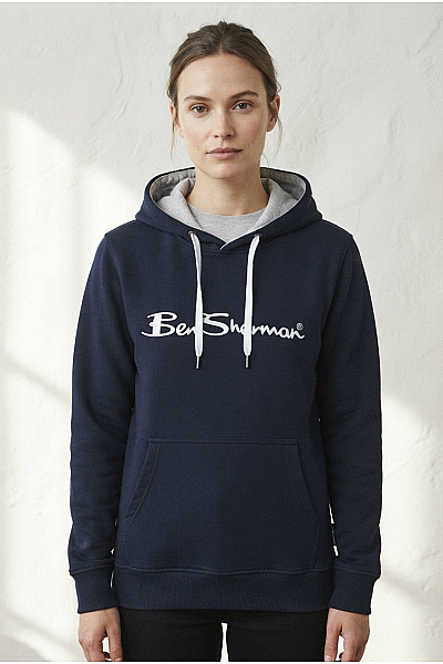 Ben Sherman Dámská Bavlněná Mikina S Kapucí A Potiskem Vel. M