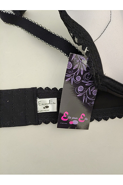 Elie pour Elle Černá hladká push-up podprsenka s ozdobnými ramínky Vel. EU 85C | Elie pour Elle | obrázek 9