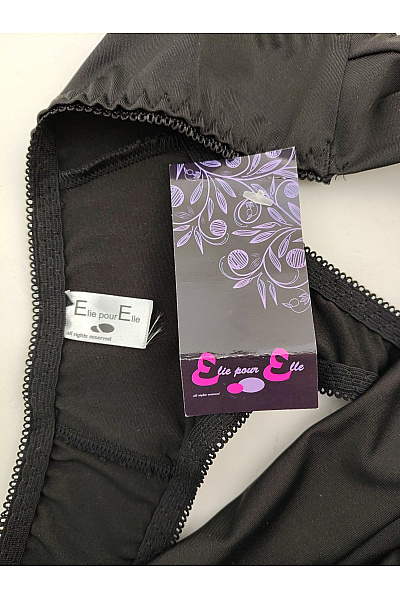 Elie pour Elle Dámské černé kalhotky tanga s řasením Velikost S | Elie pour Elle | obrázek 6