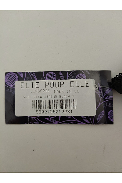 Elie pour Elle Dámské černé kalhotky tanga s řasením Velikost S | Elie pour Elle | obrázek 7