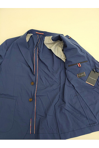 TOMMY HILFIGER Pánský vlněný společenský oblek modrý smart casual Velikost EU 52 | TOMMY HILFIGER | obrázek 10
