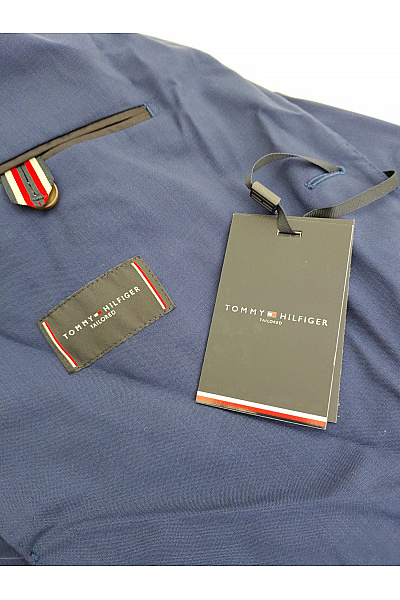TOMMY HILFIGER Pánský vlněný společenský oblek modrý smart casual Velikost EU 52 | TOMMY HILFIGER | obrázek 11