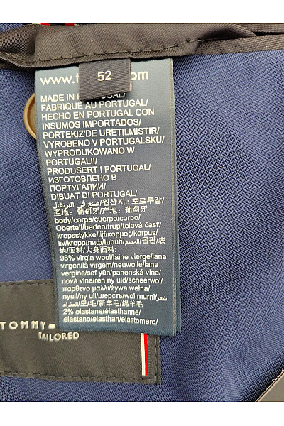 TOMMY HILFIGER Pánský vlněný společenský oblek modrý smart casual Velikost EU 52 | TOMMY HILFIGER | obrázek 13