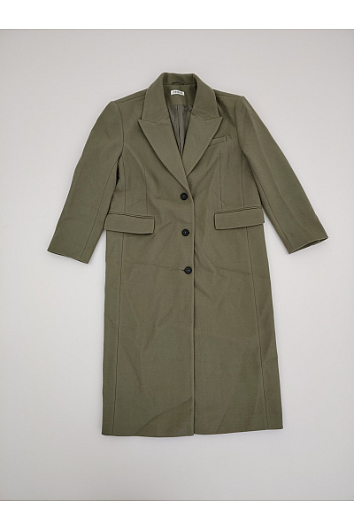 Dámský khaki dlouhý elegantní kabát Velikost EU 38 | Unimoda | obrázek 2