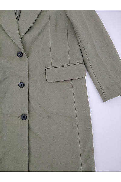 Dámský khaki dlouhý elegantní kabát Velikost EU 38 | Unimoda | obrázek 3