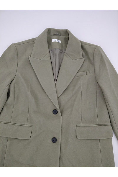 Dámský khaki dlouhý elegantní kabát Velikost EU 38 | Unimoda | obrázek 4
