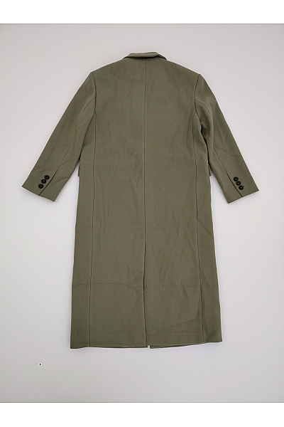 Dámský khaki dlouhý elegantní kabát Velikost EU 38 | Unimoda | obrázek 8