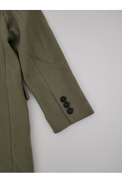 Dámský khaki dlouhý elegantní kabát Velikost EU 38 | Unimoda | obrázek 9