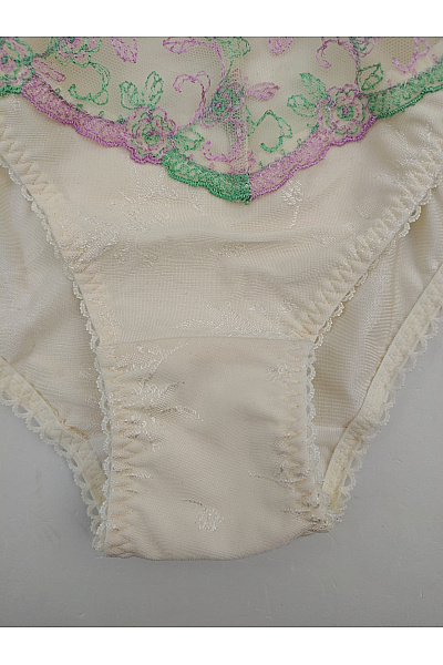 Elie pour Elle Béžové dámské krajkové kalhotky s výšivkou Vel. 2XL | Elie pour Elle | obrázek 5