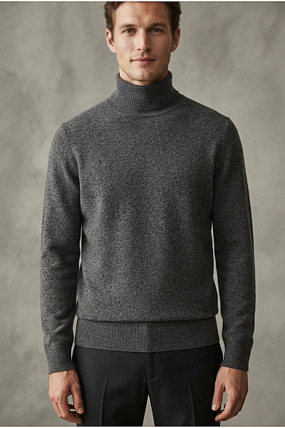 LAWRENCE GREY Pánský šedý Pletený Rolák Basic Vel. US XL
